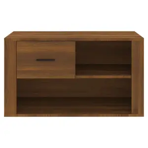 Berkfield Shoe Cabinet Brown Oak 80x35x45 cm Engineered Wood