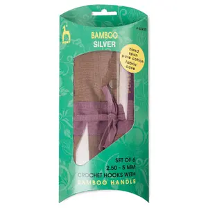 BAM.HANDLE C/HK SET - Fabric Gift Set: 6 Crochet Hooks with Bamboo Handle - Pony