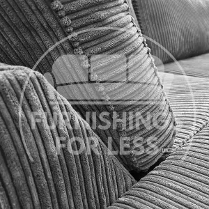 Bishop Grey U Shaped Soft Fabric Jumbo Cord Detachable 5 Seater Large Sofa