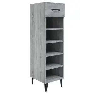 Berkfield Shoe Cabinet Grey Sonoma 30x35x105 cm Engineered Wood