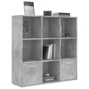 Berkfield Book Cabinet Concrete Grey 98x30x98 cm Engineered Wood