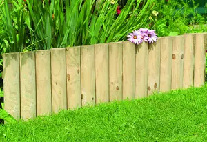 Wooden Garden Fixed Panels Log Roll Border Edging 150mm high Pack of 6