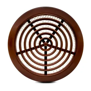 Brown Mini Round Air Vent Grille 80mm with Flange and Fly Screen Ventilation Cover