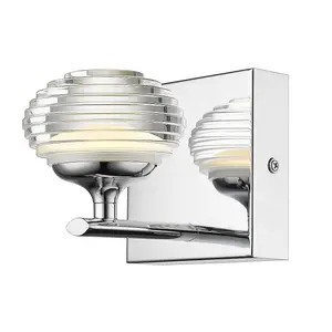 Luminosa Contemporary Integrated LED Ball  Wall Lamp Chrome, Glass 3000K