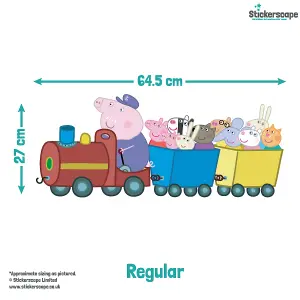 Stickerscape Peppa Pig and Friends Train Wall Sticker (Regular Size) Children's Bedroom Playroom Décor Self-Adhesive Removable