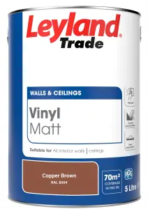 Leyland Trade Vinyl Matt Walls & Ceilings Emulsion Paint Copper Brown (RAL 8004) 5L