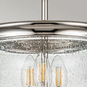 Luminosa Pickering Lane 3 Light Lanterns Pendant Ceiling Light, Polished Nickel