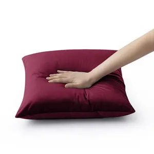 Nayelee Square Throw Pillow Cover (Set of 4) Dark Red