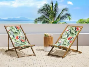 Sun Lounger Wood Light Brown ANZIO