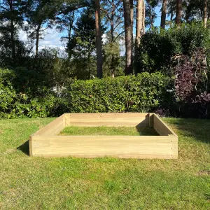 Set of 2 Wooden Raised Vegetable Beds (122cm x 18cm)