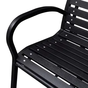 Berkfield Garden Bench 125 cm Steel and WPC Black