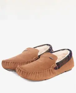 Barbour Monty Slippers Camel Suede 7