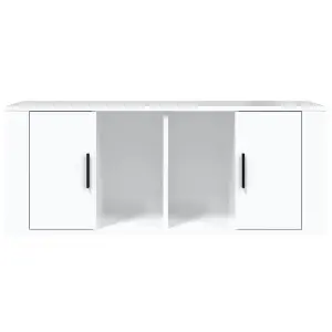 Berkfield TV Cabinet High Gloss White 100x35x40 cm Engineered Wood