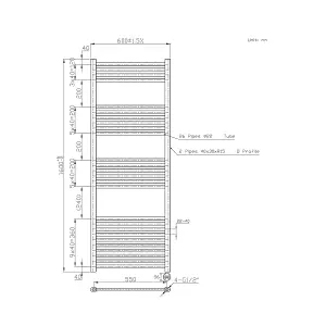 Right Radiators Prefilled Thermostatic Electric Heated Towel Rail Straight Ladder Warmer Rads - White 1600x600 mm