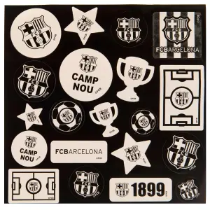 FC Barcelona Stickers (Pack of 20) White/Black (One Size)