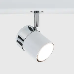 ValueLights Rosie Modern 6 Way Gloss White Chrome Straight Bar Ceiling Spotlight Fitting