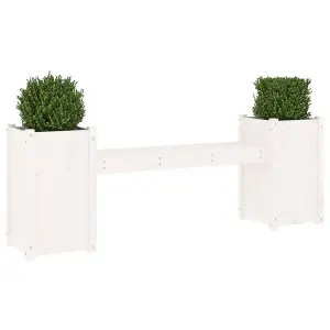 Berkfield Planter Bench White 180x36x63 cm Solid Wood Pine