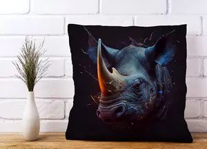 Rhino Face Splashart Cushions 45cm x 45cm