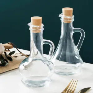 URBNLIVING 260ml Glass Pour Oil & Vinegar Bottle Set of 2