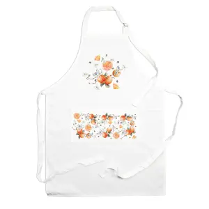 Purely Home Tangerines Fruit Apron - Kitchen Cooking & Baking Apron with Adjustable Neck