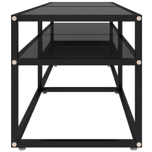 Berkfield TV Cabinet Black 160x40x40.5 cm Tempered Glass