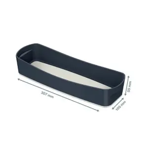 Leitz MyBox Cosy Velvet Grey Organiser Storage Tray with Handle Small