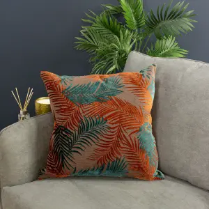 Paoletti Palm Grove Velvet Jacquard Feather Rich Cushion