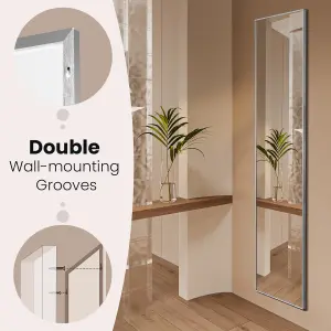 Costway Full Length Mirror Rectangular Dressing Mirror Floor-standing or Wall-mounted