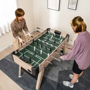 COSTWAY 137cm Foosball Table Freestanding Games Table with 2 Balls & 26 Players