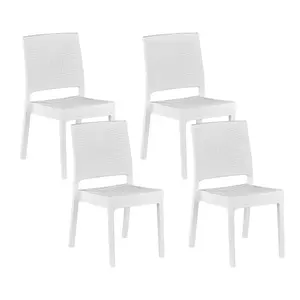 Set of 4 Garden Chairs FOSSANO Synthetic Material White