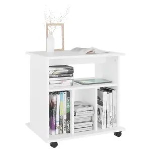 Berkfield Rolling Cabinet White 60x45x60 cm Engineered Wood