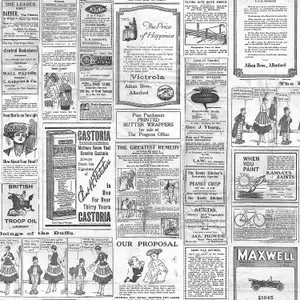 Galerie Nostalgie Black Newspapers Smooth Wallpaper