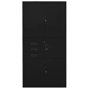 Berkfield Office Cabinet Black 90x40x180 cm Steel