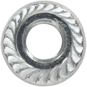 Pack of 100 Zinc Plated Serrated Flange Nuts M5 - Durable DIN 6923 Fasteners