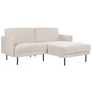 Left-Hand Corner Sofa BREDA Light Beige Fabric 2 Seater Left Hand