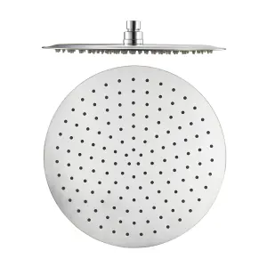 ENKI Contemporary Chrome Fixed Wall Mounted Stainless Steel Shower Head & Arm 12"