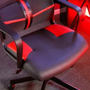 X-Rocker Helix PC Office Gaming Chair, Ergonomic Computer Desk Chair, Mesh Gaming Chair, Head Rest & Lumbar Support - RED