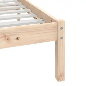 Berkfield Bed Frame Solid Wood Pine 75x190 cm Small Single