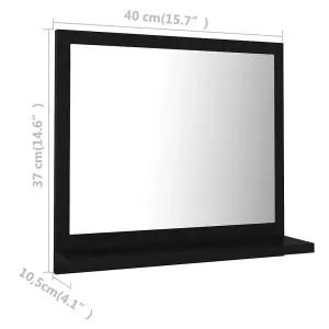 Berkfield Bathroom Mirror Black 40x10.5x37 cm Engineered Wood