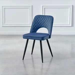 Asfand Upholstered Dining Chair (Set of 2) Dark Blue