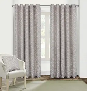 Milano Geometric Window Polyster Eyelet Curtains