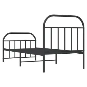 Berkfield Metal Bed Frame with Headboard and Footboard Black 80x200 cm