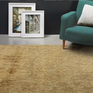 Beige Handmade Luxurious Modern Plain Sparkle Rug For Bedroom & Living Room-200cm X 290cm