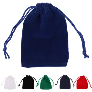 10pcs Velvet Gift Bags with Drawstrings, Small Candy Pouches Party Favor Bags, Royal Blue - 7x9cm