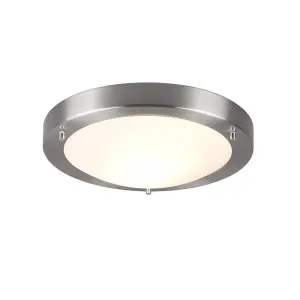 Luminosa Condus Modern Bathroom Ceiling Light Nickel Matt IP44 - UK Stock