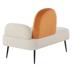 Right Hand Velvet Chaise Lounge Orange ARCEY