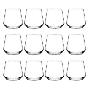 URBNLIVING 9cm Height 350ml Clear Glasses Set of 12