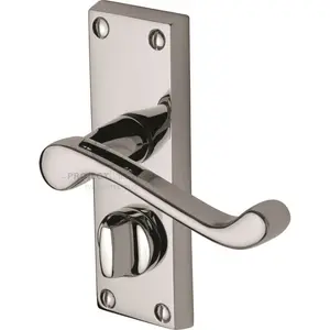 Project Hardware Door Handle for Privacy Set Malvern Short Design (Set of 2) Polished Chrome