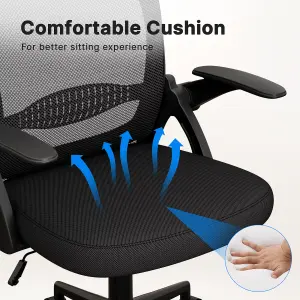 Ergonomic Breathable Mesh Office Chair with Lumbar Support-Black