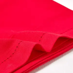 Homescapes Red Cotton Round Tablecloth 178 cm